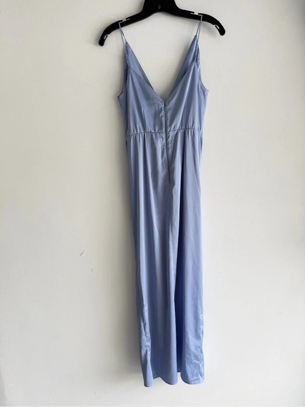 Abercrombie and Fitch Satin Blue Draped Twist-Front Maxi Dress XS 8515